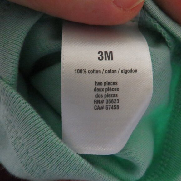 Baby Mint Green Plaid Jumper & Bodysuit 2pc 3Mts Carter's Embroidered Bear - Picture 8 of 16